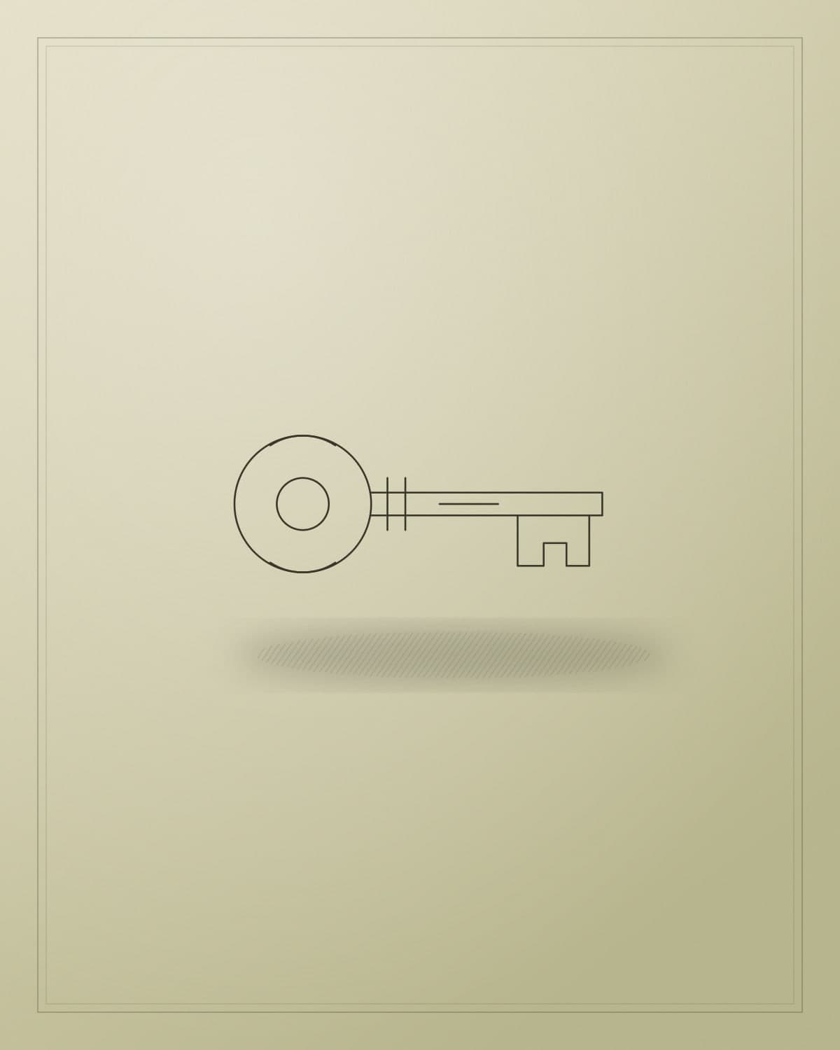 Placeholder engraving of a brass household key.